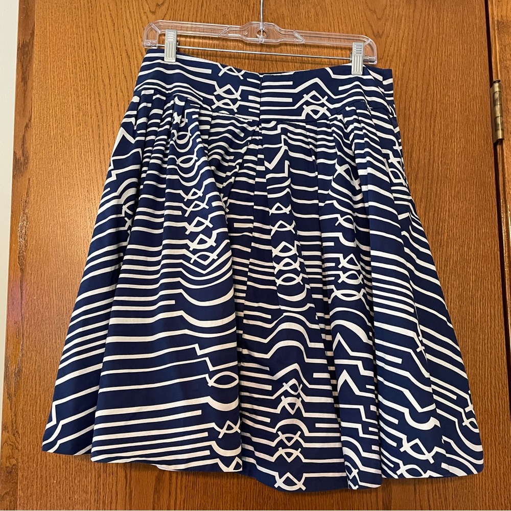 Anthropologie Maeve skirt sz 8P navy blue/white